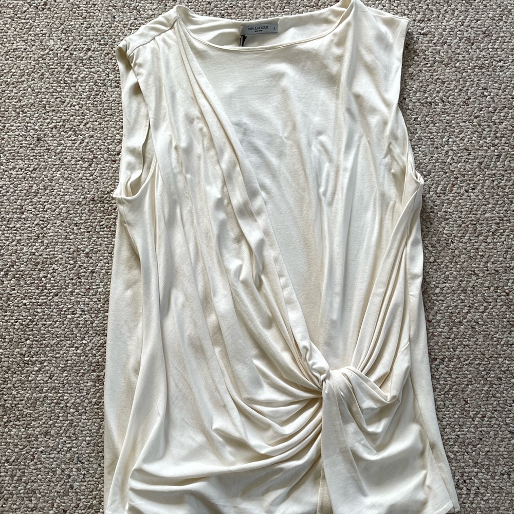 MM LaFleur Ivory Sleeveless Top